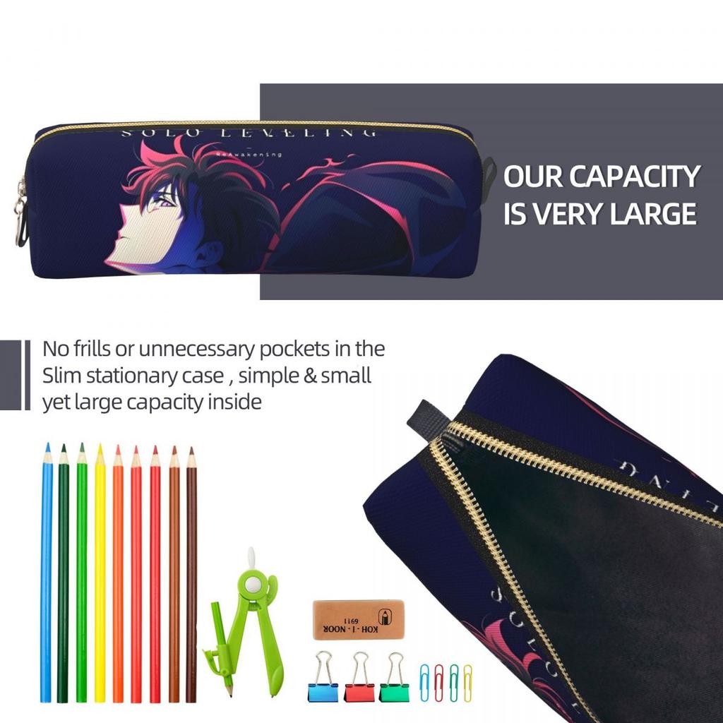 Creative S-Solo L-Leveling Anime Pencil Cases Pencilcases Pen for Student Big Capacity Bag Students School Gift Stationery