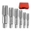 6-Piece BSP Pipe Tap Set,1" 3/4" 1/2", 3/8", 1/4", 1/8" BSP Tap Set Leak-Free Carbon Tap Set For Plumbing Automotive