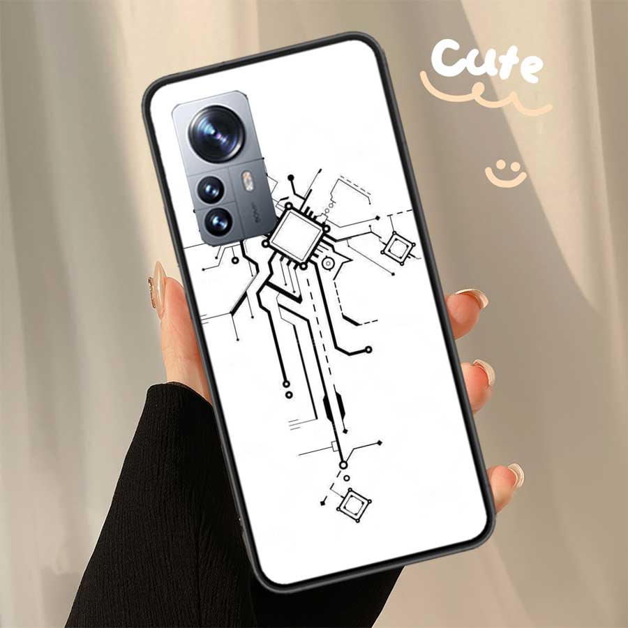 The Transmission line Diagram of The Chip Phone Case For Xiaomi Poco X7 X6 X5 X4 X3 GT NFC M4 M5 Pro 5G M3 Mi F6 F5 F4 F3 F2 F1