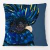 Australia Native Birds Parrots Maggie Black Cockatoo Honeyeater Print Cushion Cover Sofa Decor Pillow Case
