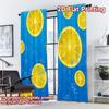 2D FLAT PRINTING 2pcs Curtains (Without Rod) Floating Lemon Slices Popular Popular Curtain Versatile 100% Polyester Curtains