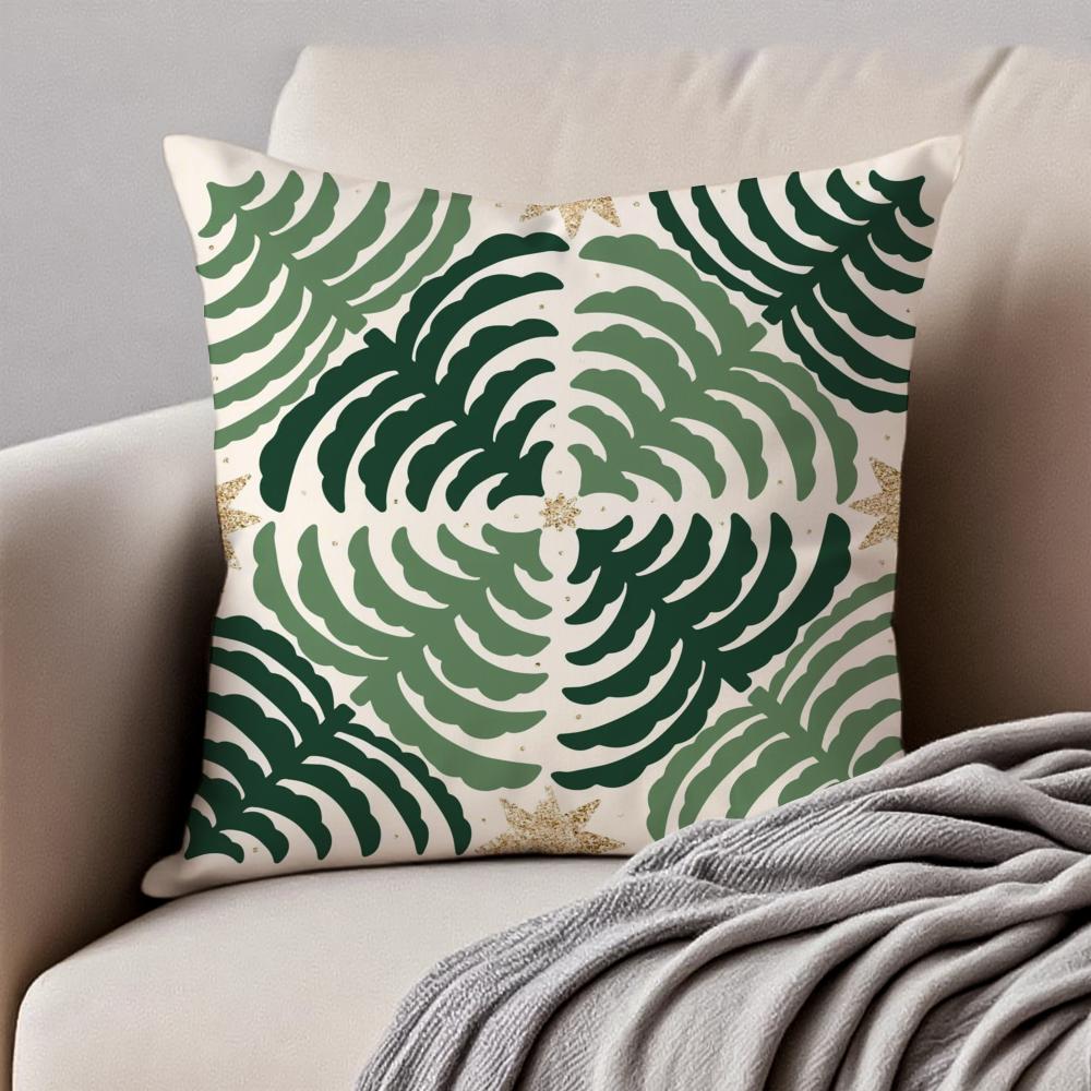 Christmas Materials Cushion Cover Pillowcase Antidustmite Invisible Zipper Short Plush Sofa Cushion