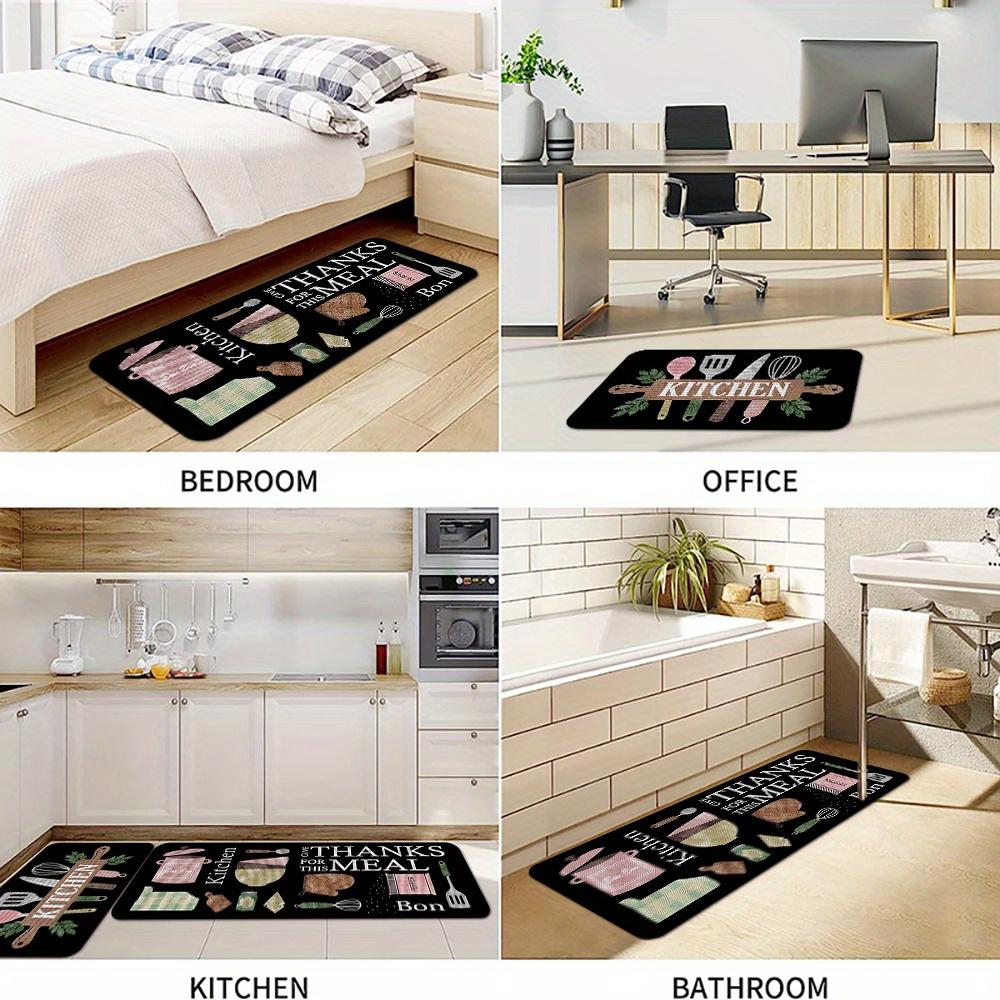 1Pcs Anti Fatigue Kitchen Rugs,  Simple Print Waterproof Non-Slip Thick Cushioned Kitchen Mat Heavy Duty Comfort Standing Mat for Kitchen