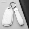 Genuine Leather Auto Key Fob Cover Case Housing Fit For Vw Volkswagen Golf 8 Skoda Octavia A8 Seat Leon Mk4 Protected Remote Key Ring Bag