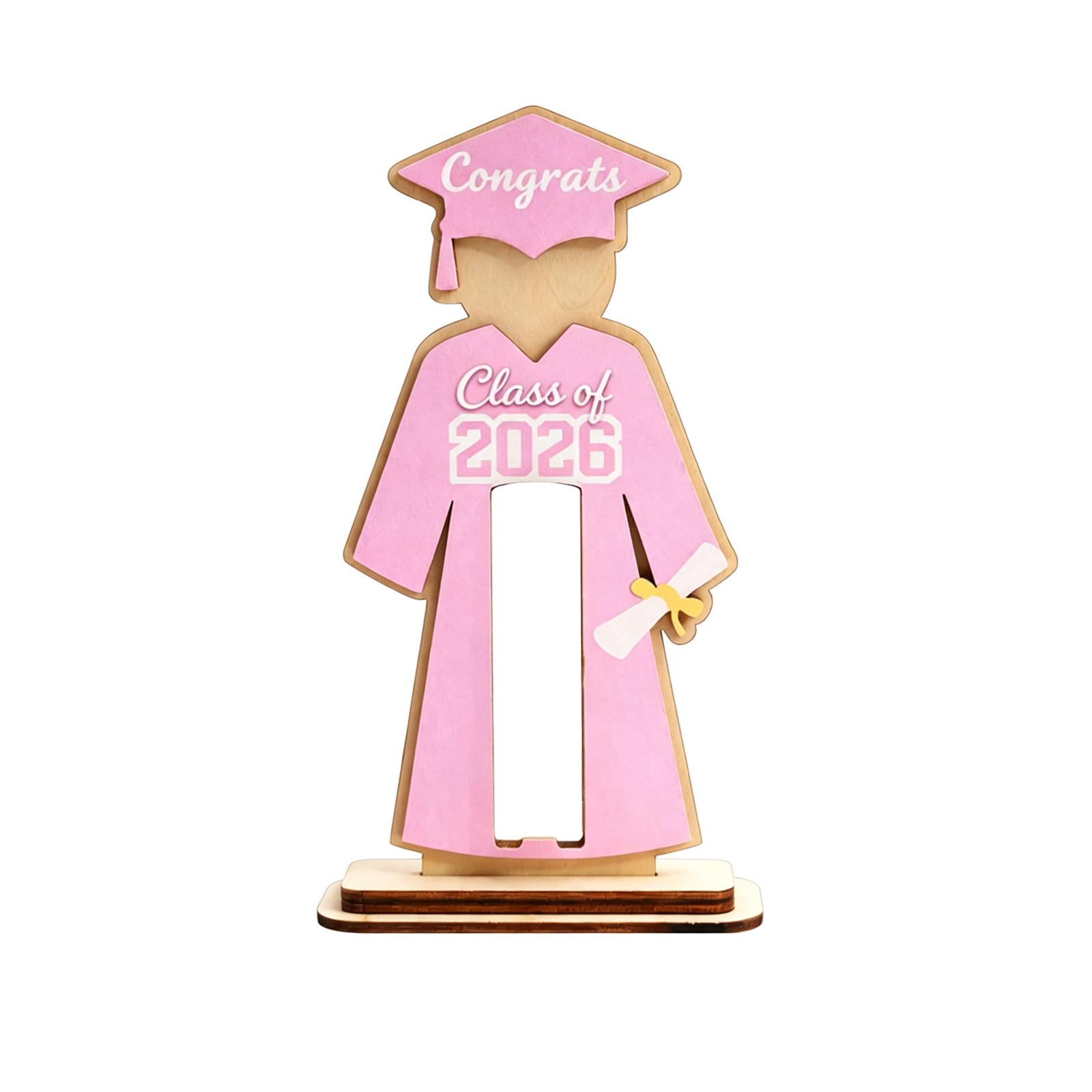 

Wooden Graduation Money Holder Stand Congrats Class of 2026 Cash Gift Display for Graduates Unique Graduation Keepsake One Size розовый