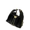 Women's Genuine Leather Hobo Bag - Caviar Grain, Suede, Diamond Pattern, Chain Drawstring