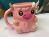3D Printed Ice Cream Pint Holder Cute Cartoon Animal Water Mug Creative Cow Pattern Ice Cream Containers Kitchen Tools