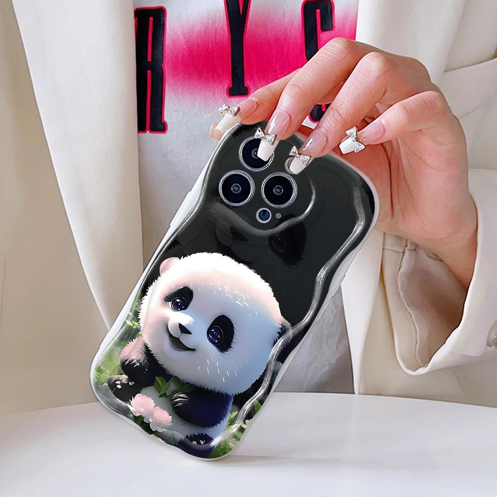 Cartoon Pattern Cream Texture Casing Wavy Edge Soft Silicone Cover Phone Case for IPhone Samsung Huawei Honor Xiaomi Redmi Infinix Tecno