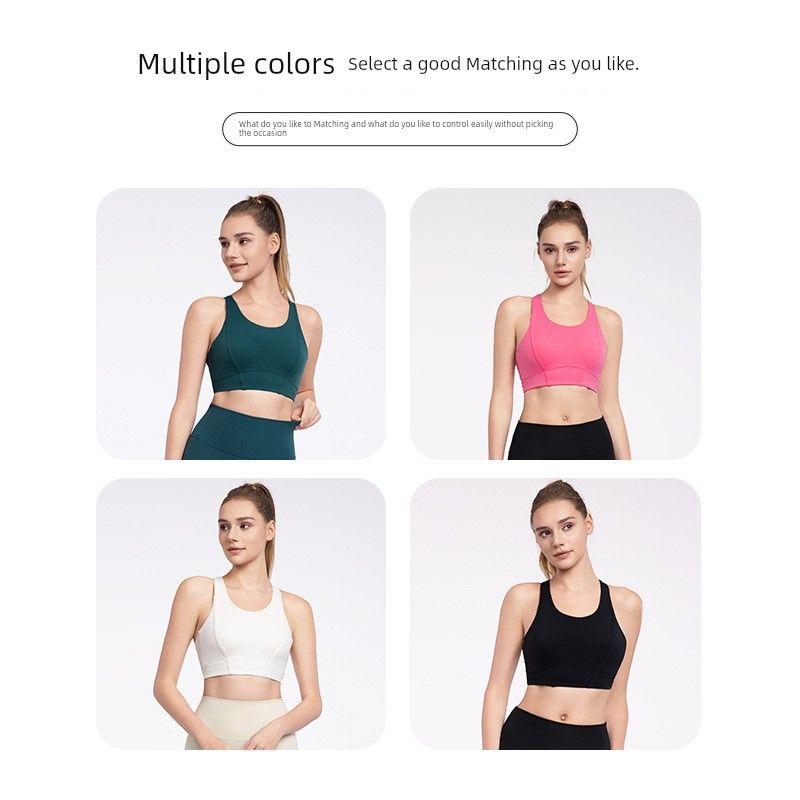 With Chest Pad Foreign Trade Sports Underwear Women Cool Feeling Beauty Back Running Yoga Vest No Running Cup Pilates Fitness Top