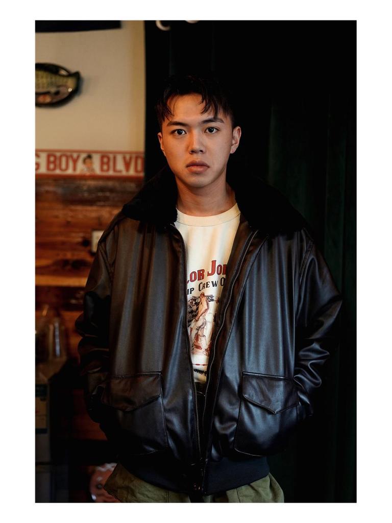 Normanlong Men's Retro A2 Aviator Jacket - American Military Vietnam War Leather with Fur Collar & Cotton Lining