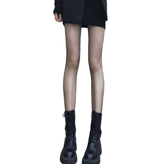 Club Stockings Fishnet Mesh Solid Color Hollow Out Skinny Beautify Legs Soft Elastic Women Pantyhose Female Garment
