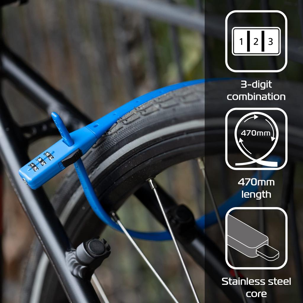 Oxford Combi Zip Lock Helmet Lock 3 Digit Dial Lock