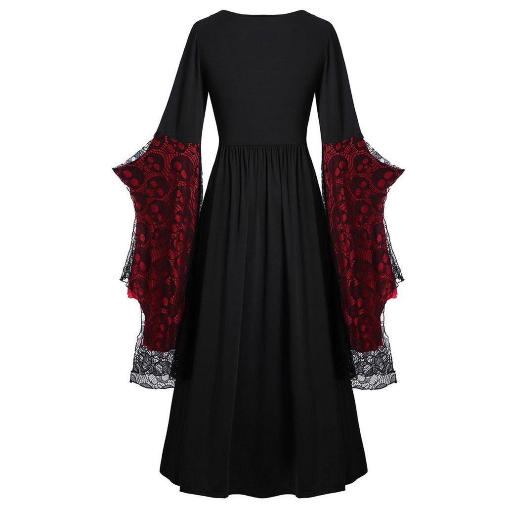 2023 Halloween Skull Lace Strappy Dress for Women