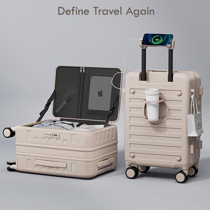 DTA Expandable PC Hardshell Luggage with Side-Opening Lid 20-inch Carry-on