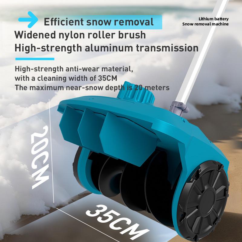 Compact Foldable Lithium Battery Snow Shovel - Portable Hand-Push Snow Sweeper for Easy Winter Outdoor Snow Removal.