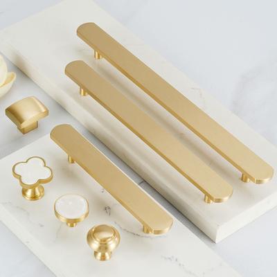 New Chinese Solid Brass Long Handle of Furniture Creative Closet Wardrobe Drawer Knobs Kitchen Cabinet Door Handles Hardware