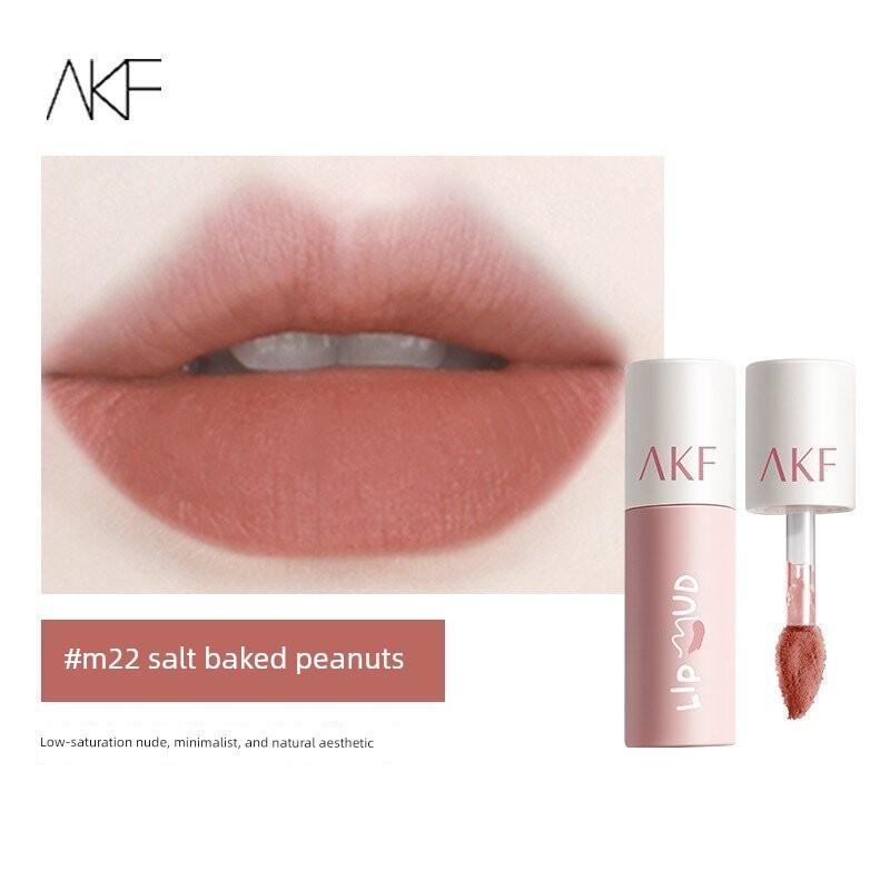 Akf Lip Mud Lip Glaze Lipstick Matte Matte Finish M17 Waterproof Long-Lasting Non-Stick Cup M07 Niche Affordable Natural Look Brightening