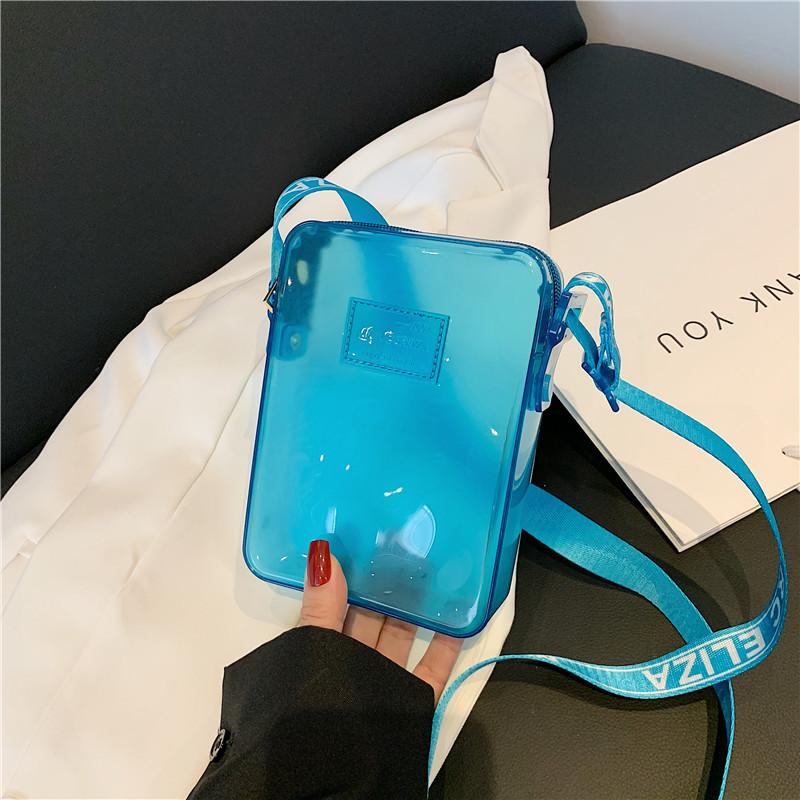 Fashionable PVC Messenger Bag Transparent Shoulder Bag Waterproof Square Bag Handbag Phone Bag Women Lipstick Key Storage Bag