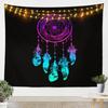 Vibrant Galaxy Nebula Tapestry, Swirling Red & Blue Cosmic Cloud on Dark Starry Backdrop, Aesthetic Wall Decor for Home