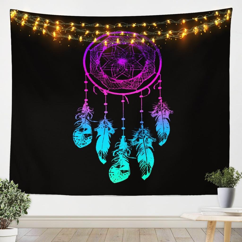 Vibrant Galaxy Nebula Tapestry, Swirling Red & Blue Cosmic Cloud on Dark Starry Backdrop, Aesthetic Wall Decor for Home