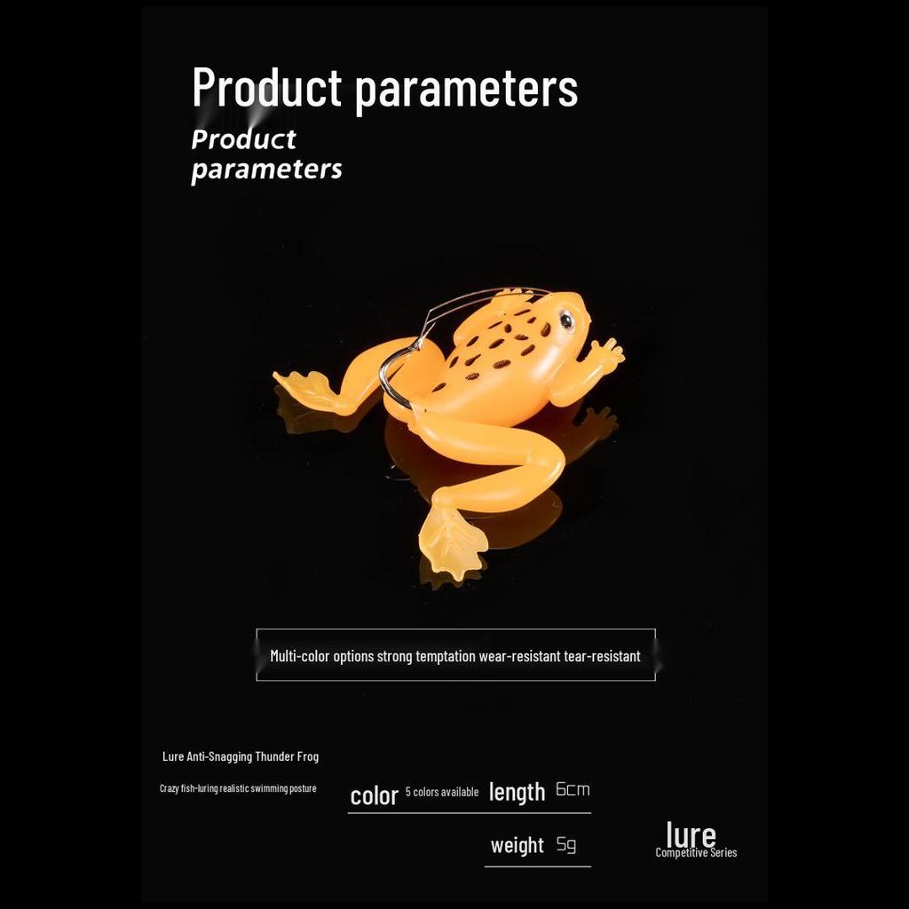 Bionic Thunder Frog Fish Bait: Soft, Anti-Snag Simulation Lure for Strong Fishing Performance