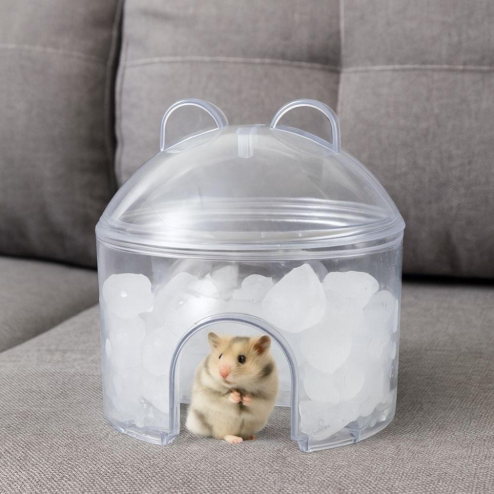 Creative Transparent Hamster Cooling House PET Hollowed-out Guinea Pig Ice Nest Cute Hamster Cooling Habitat Summer