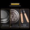Wooden Handle Stainless Steel Perforated Oil Skimmer Ladle for Dumplings and Noodles - Thickened Frying Spoon Strainer.