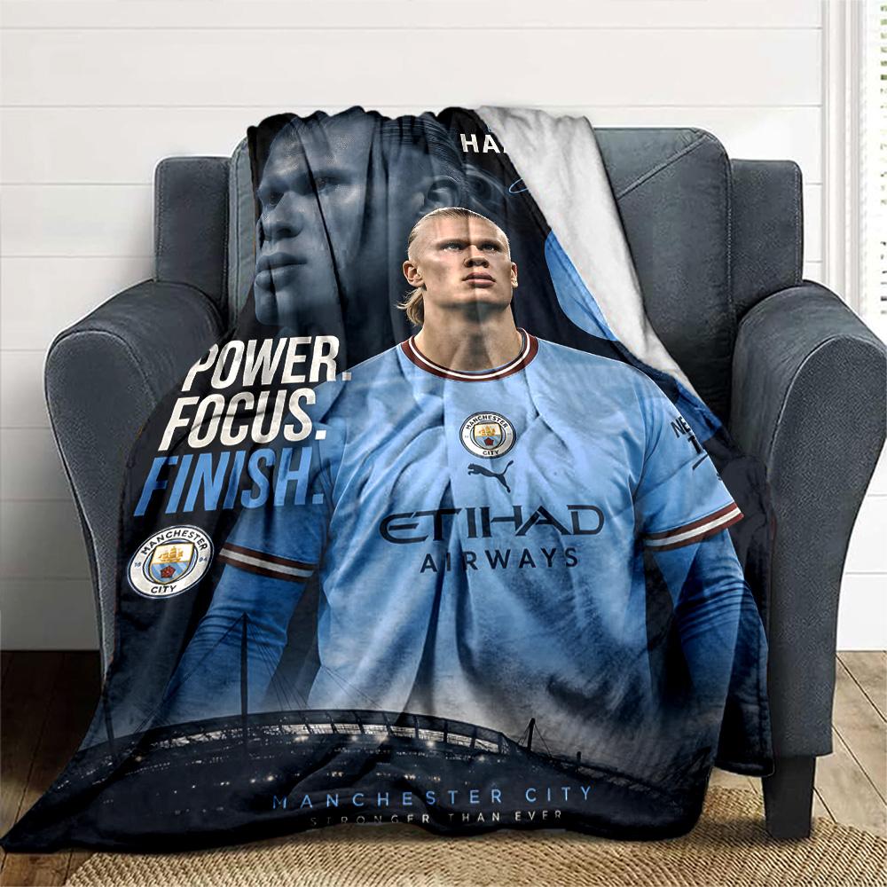 1pc Haaland12 Blanket, Gift, for Men and Women, Soft Blanket, Good for Sofa Bed Couch Travel, Lightweight Flannel Blanket