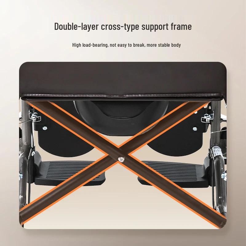 Yuwell H059B Reclining Manual Wheelchair with Commode and Dining Table