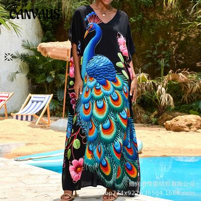 Plus Size Printed Beach Resort Bikini with A Cover Up