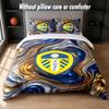 Leeds United Football Design Juego de Cama Ropa de Cama 1 Funda Nórdica + 2 Fundas de Almohada Suave Transpirable Ropa de Cama para el Hogar