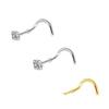 Classic F136 Titanium Zircon Nose Stud with S-Bar Piercing
