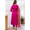 Pink Embroidery Designer Kurti Pant Dupatta Set Indian Women Ethnic Kurta Set