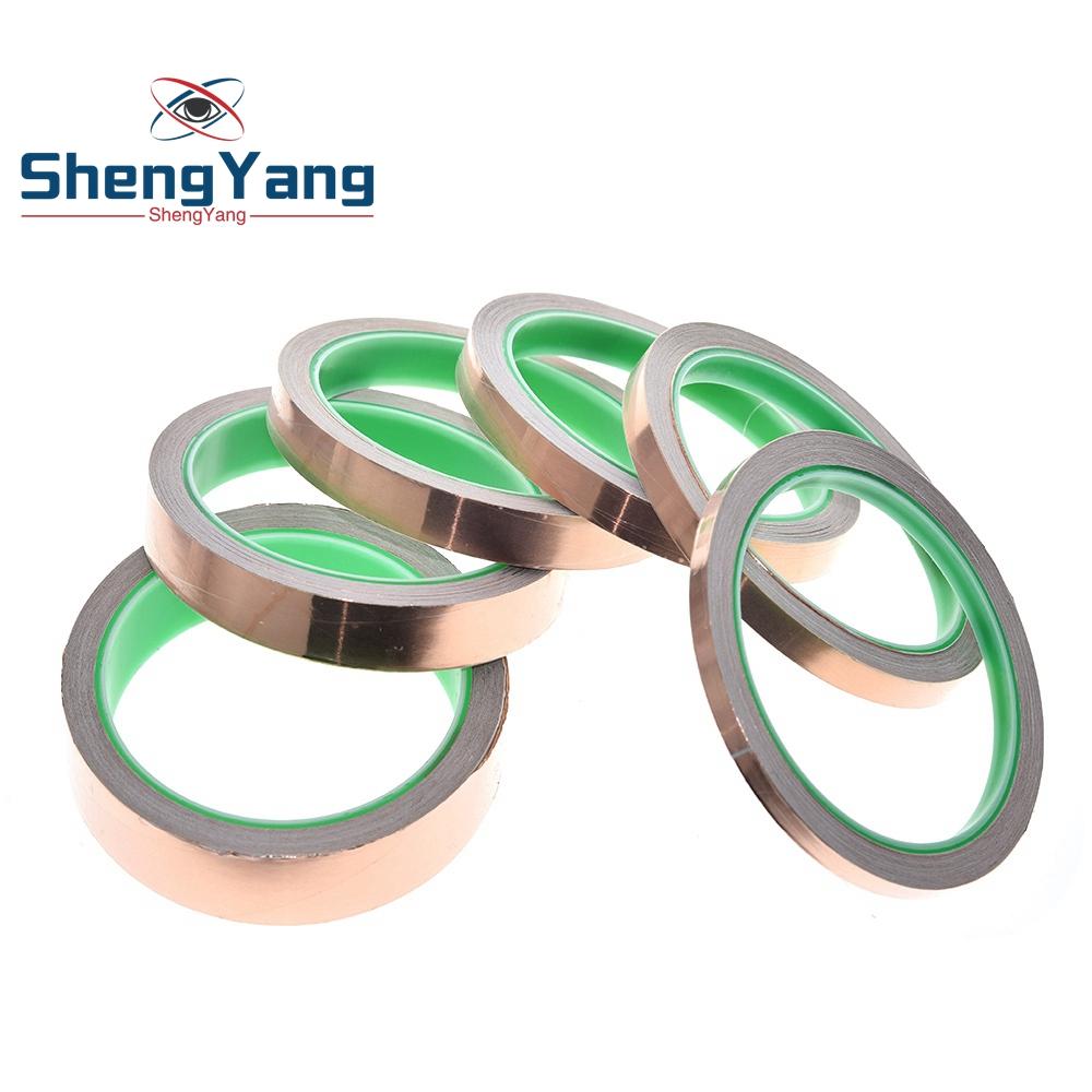 6-20mm Copper Tape Snail Adhesive EMI Shielding Conductive Adhesive Foil Tape for Stained Glass Paper Circuit Electrical Repair