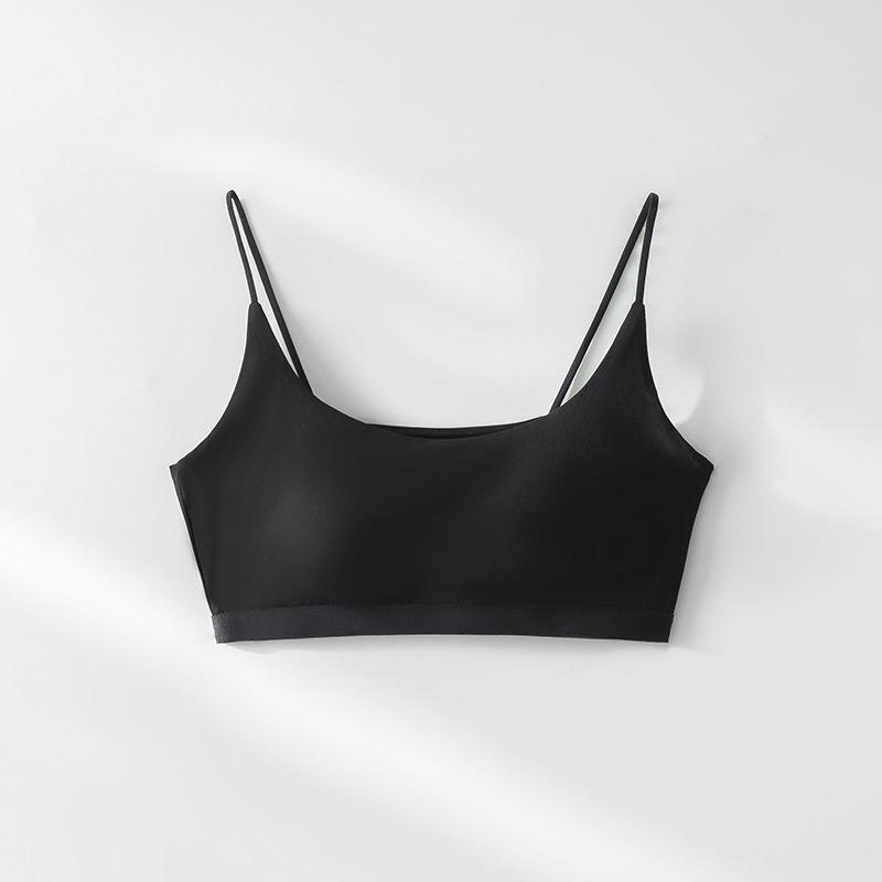 Sport-BH mit Spaghettiträgern gegen Einblicke und mit Brustpolstern für Mädchen und Frauen Yoga