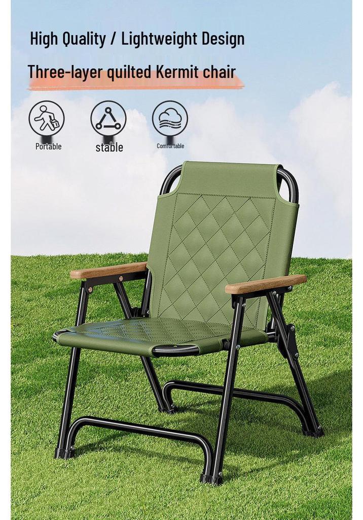 Ultraleichter tragbarer faltbarer Campingstuhl für den Außenbereich - Stabil, verdickt, ideal für Freizeit und Angeln.
