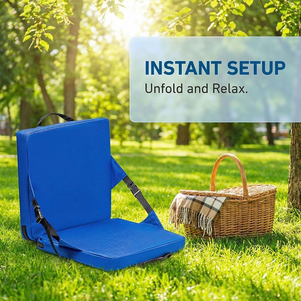 Soft Sponge Cushion Foldable Camping Chair Thick Cotton Backrest Seat Mat  Boats Use