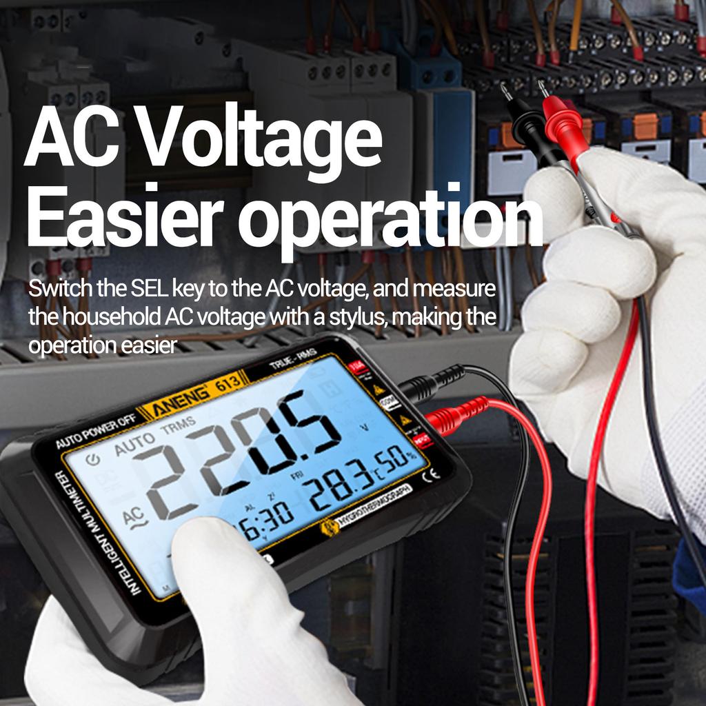 ANENG 613 3 In 1 Smart Multimeter Perpetual Calendar Temperature Hygrometer 4000 Counts Digital