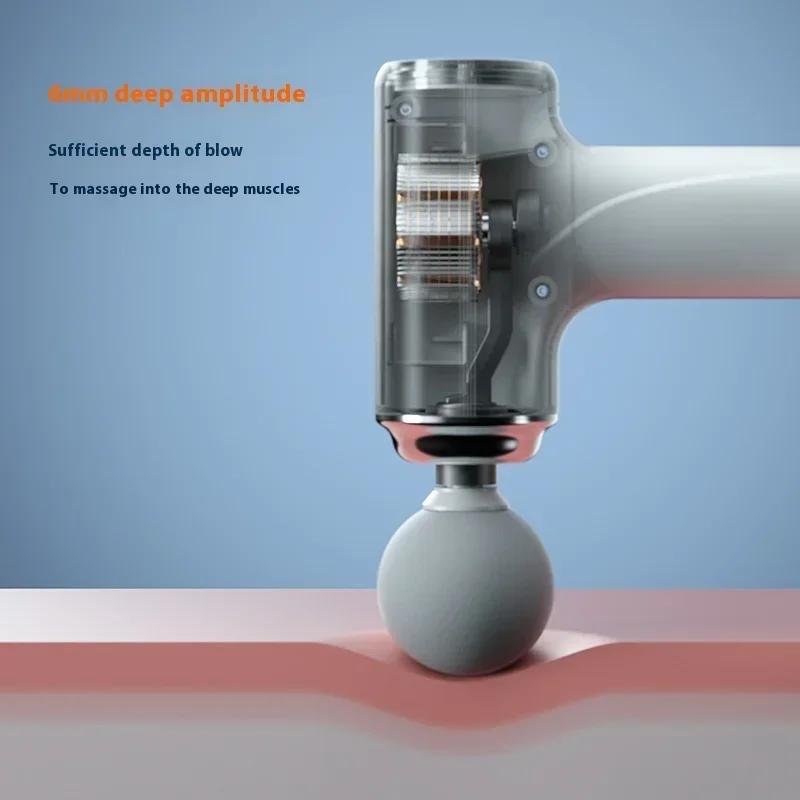 Rechargeable 6th Gear Powerful Fascia Massage Gun Modified Emulation Adult Toys Body Massager with 4 Massage Heads for Females