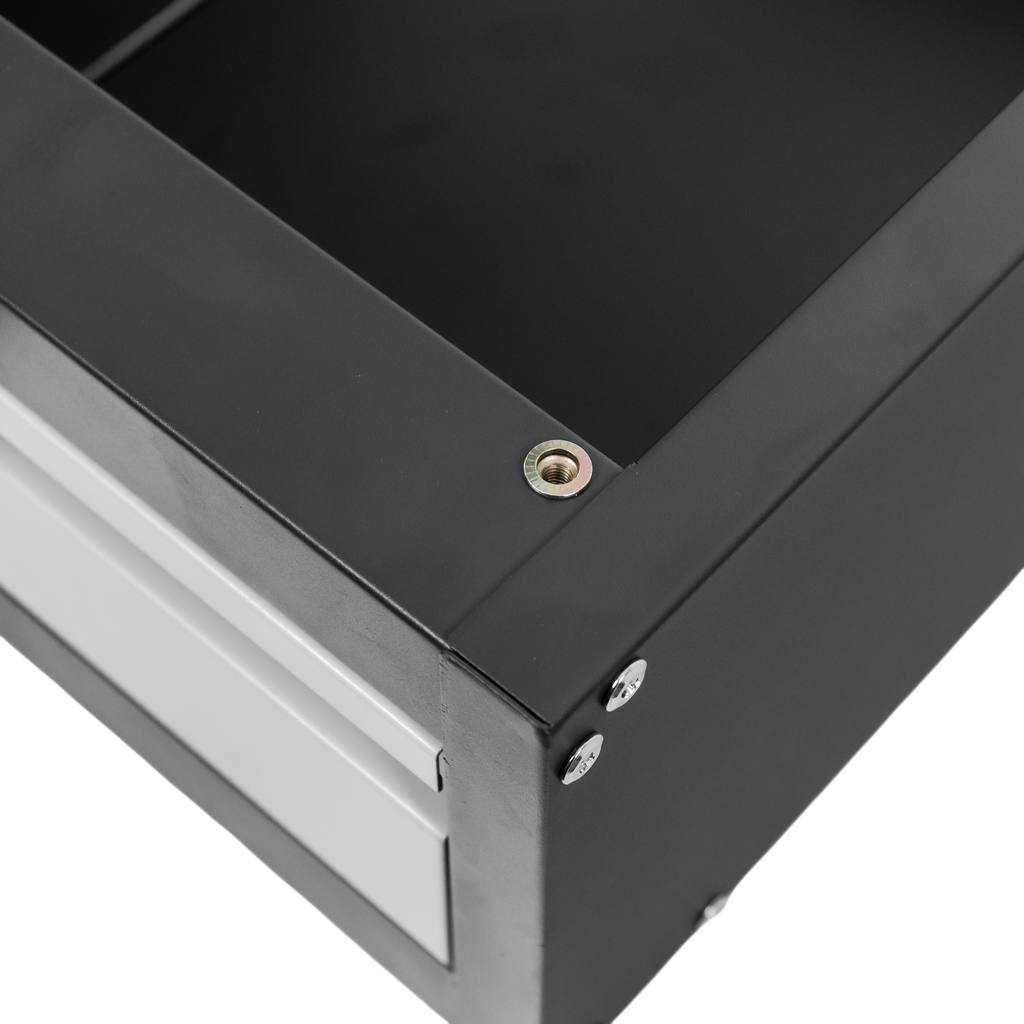 Mega-M tool cabinet for workbenches, 1 drawer, W-37 cm x D-48.6 cm x H-19 cm, system 01 graphite/gray front N