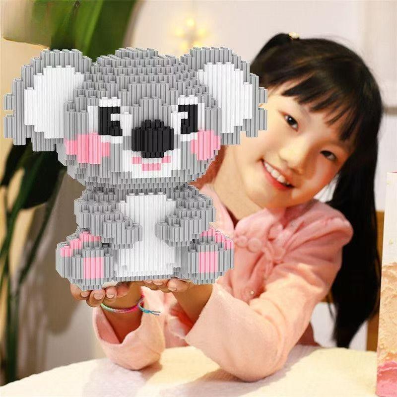 Cute Koala Animal Building Blocks Toy Small Particle Bricks Children DIY Toy Koala 3D Model Boy Birthday Gift