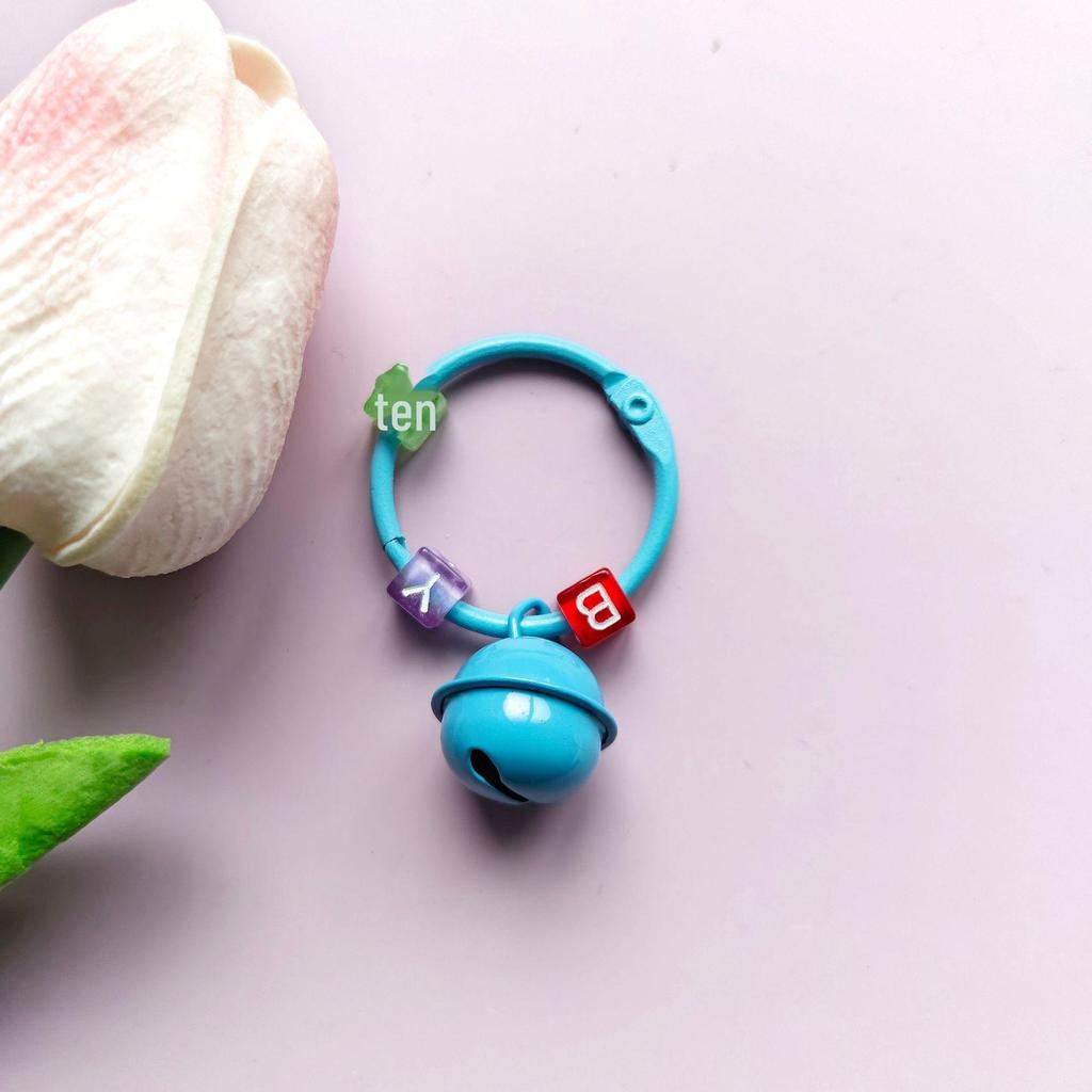 Colorful Bead Bell Pendant Keychain with DIY Accessories for Backpack