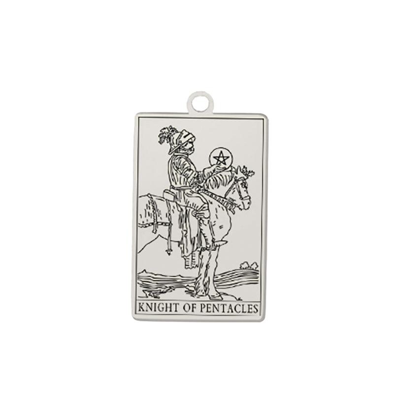 Dawapara Tarot Pendant for Necklaces Earings Suit of Pentacles Spiritual Jewelry Stainless Steel Charms for Jewelry Making