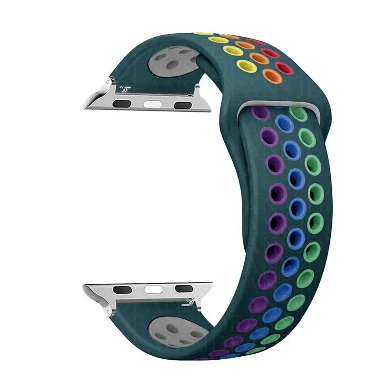 Sport Loop Strap für Apple Watch Band Ultra 2 49 mm 44 mm 40 mm 41 mm 45 mm 42 mm 38 mm Silikonarmband iWatch Serie 9-8-7 6 5 4 SE