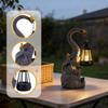 Elephant Outdoor Garden Statue Ornament with Solar Lantern Resin Craft Lovely Landscape Lamp