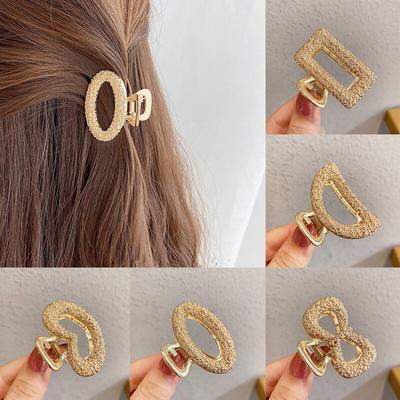 Fashion Simple Geometric Hair Claw Barrettes For Women Girls Hair Crab Metal Hair Clip Hollow Hairpins Hair Accessories Headwear