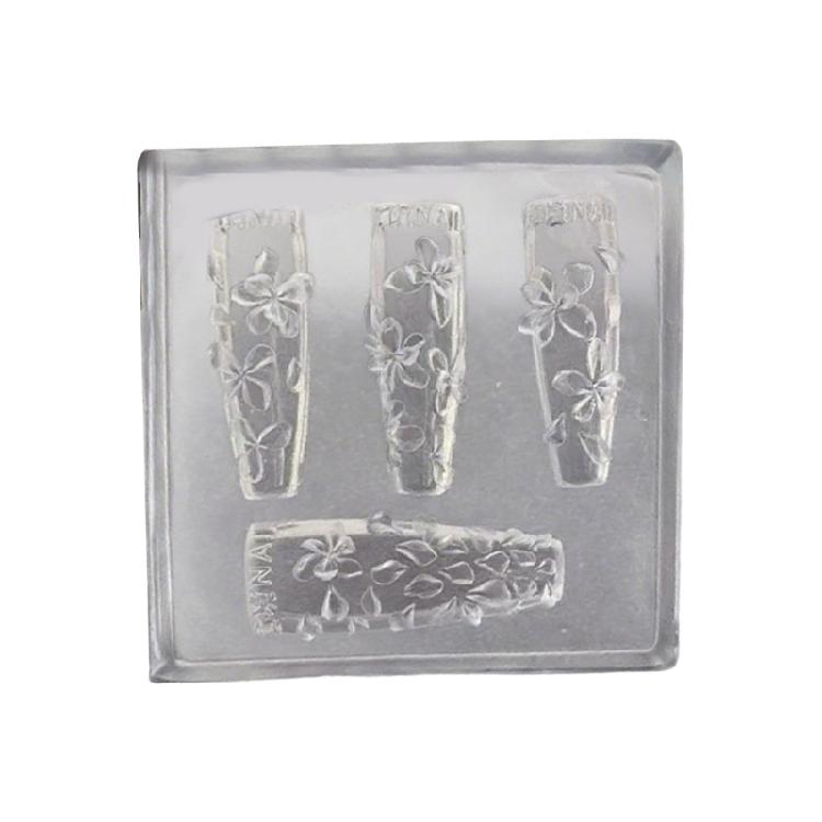 Multipurpose Nail Art Template Tool Stylish Silicone Nail Art Molds Embossing Carving Templates for Nail Enthusiasts