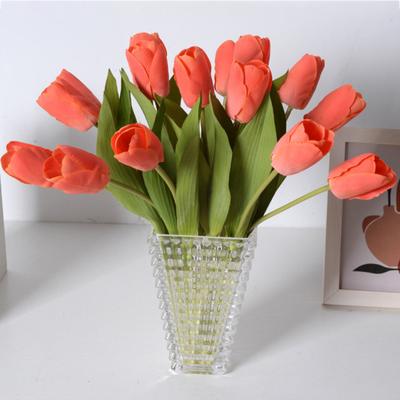 14" Künstliche Tulpenblüten Real Touch Langer Stiel Künstliche Tulpenblüte für Frühling Ostern Zuhause Küche Hochzeitsstrauß Muttertagsgeschenke