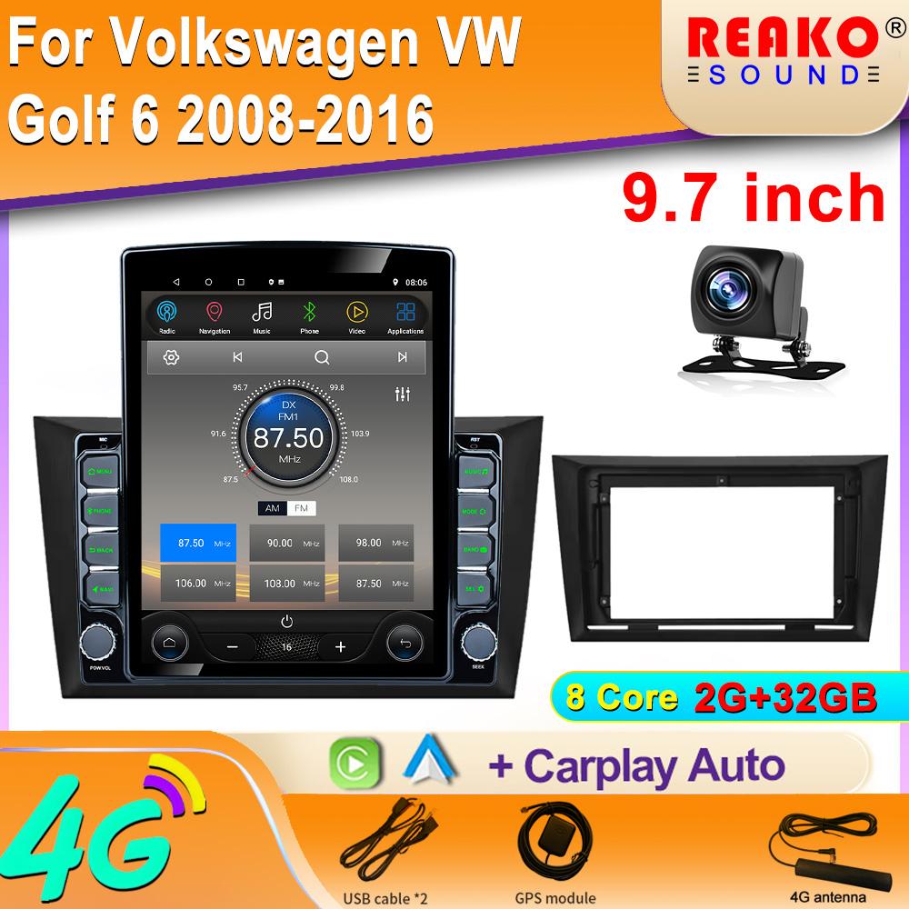 

9,7-дюймовый вертикальный экран Tesla автомобильное радио для Volkswagen VW Golf 6 2008-2016 GPS навигация мультимедийный плеер Carplay 2din 8 core 2GB+32GB