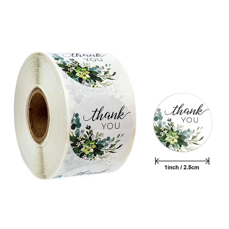 500 pezzi/rotolo 1 pollice Adesivi Grazie Adesivi Sigillo per Dolci Torte Biscotti Cartoni Animati Adesivi Ricompensa Bambini Fiori Matrimonio